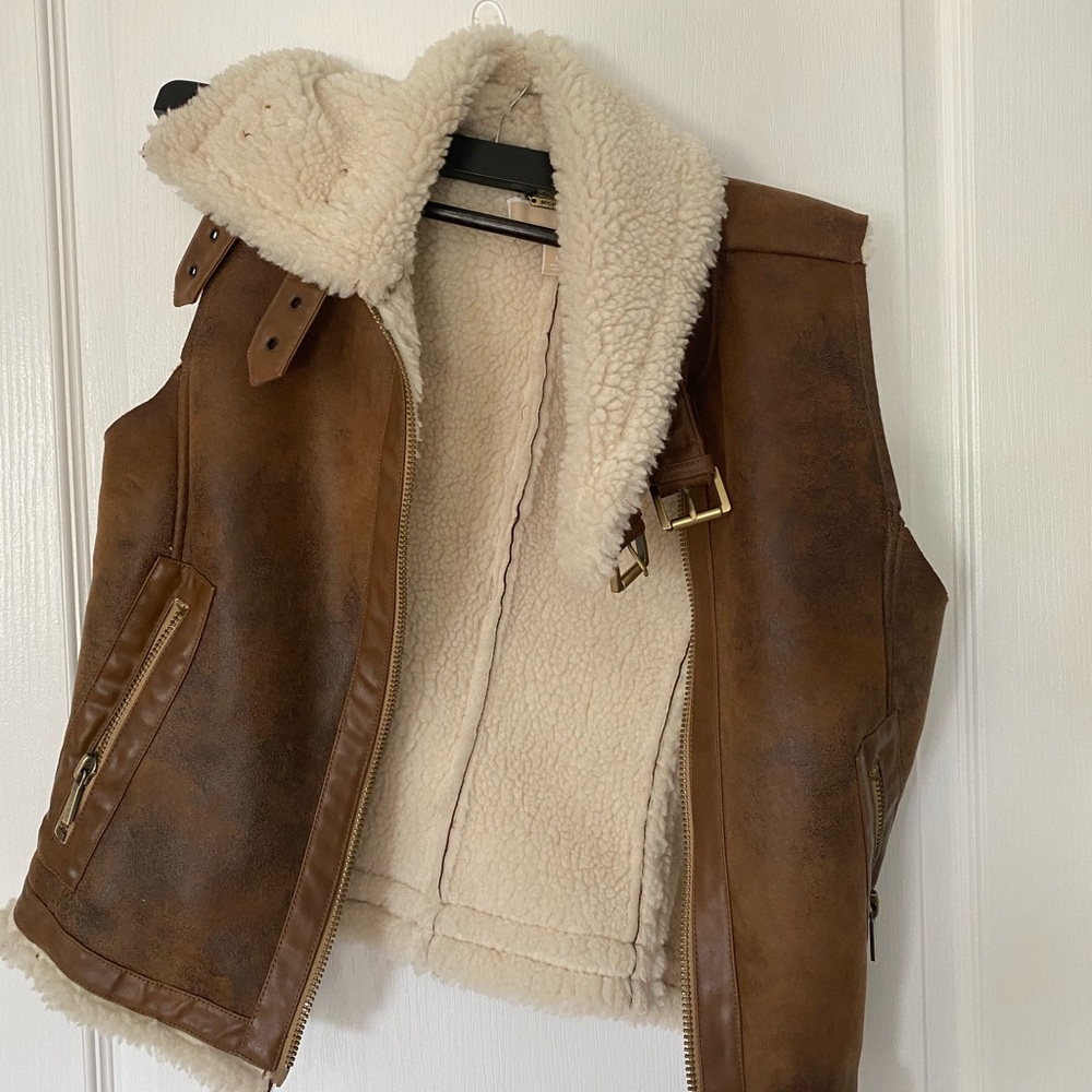 Michael Kors fur-lined leather vest